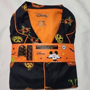 Disney Mickey mouse Halloween pumpkin Pajamas set adult unisex XS
